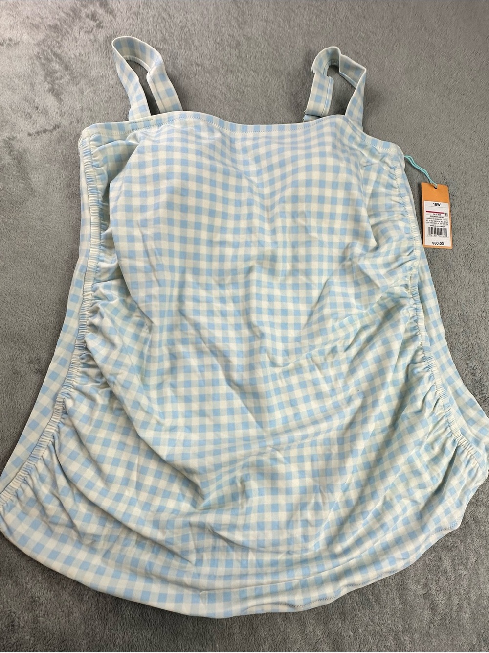 Target Light Blue and White Gingham Tank Top